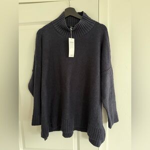 NEW eileen fisher turtleneck box top dark blue plus size 1x